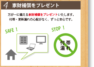 4.家財補償をプレゼント