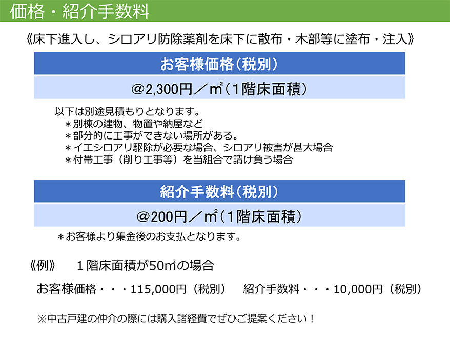 価格・紹介手数料