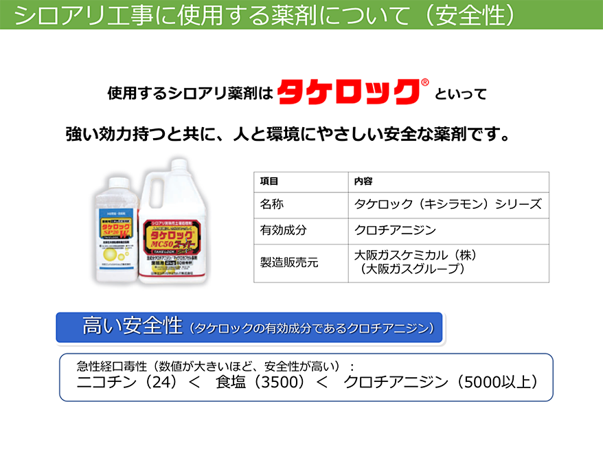シロアリ工事に使用する薬剤について